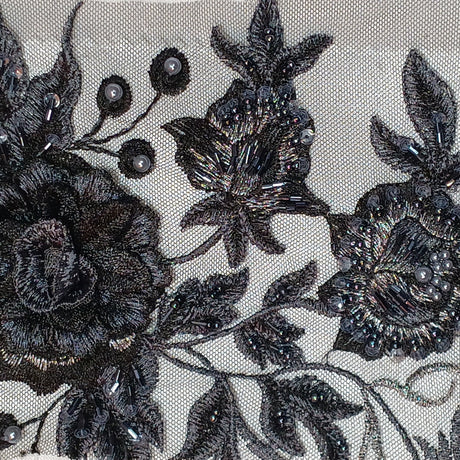 Beaded 3D Floral Lace Fabric 50" Wide