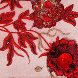 Beaded 3D Floral Lace Fabric