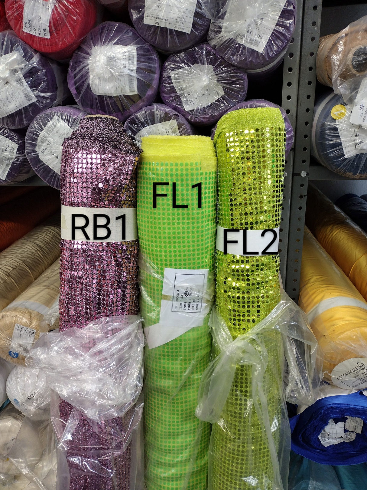 Sequin Knit Polyester Fabric - Sequins, 56" Width (1 Yard)