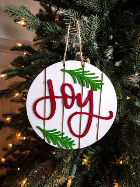 5” Joy Christmas Ornament