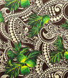 Longan Traditional Tattoo Background Poly Cotton Fabric - Aquamarine & Blue, 45" Width (1 Yard)