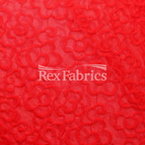 Daisy Dream Mesh Nylon Spandex Fabric - Red Floral Pattern, 58/60" Width (1 Yard)
