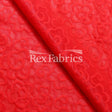 Daisy Dream Mesh Nylon Spandex Fabric - Red Floral Pattern, 58/60" Width (1 Yard)