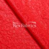 Daisy Dream Mesh Nylon Spandex Fabric - Red Floral Pattern, 58/60" Width (1 Yard)