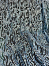 Glitter Wave Design Lace Baby Blue