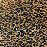 Leopard Print Stretch Velvet Fabric - 92% Polyester 8% Spandex, Leopard Print, 60" Width (1 Yard)