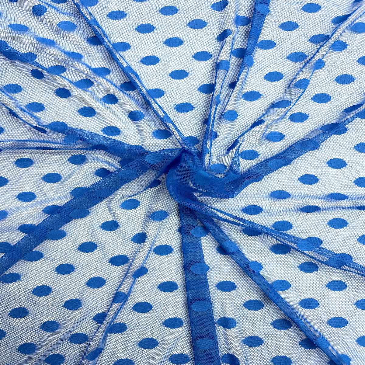 Mesh Fabric Flocked Polka Dot 58" Wide