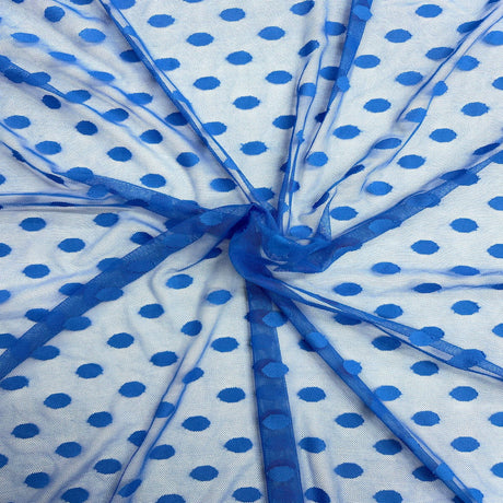 Mesh Fabric Flocked Polka Dot 58" Wide