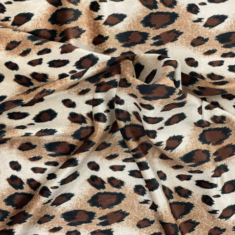 Stretch Velvet Fabric Leopard Print 60" Wide