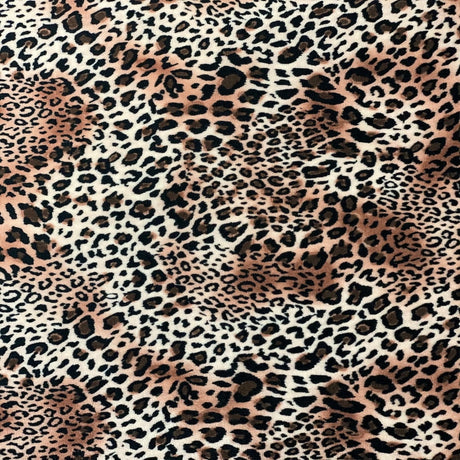 Stretch Velvet Fabric Leopard Print 60" Wide