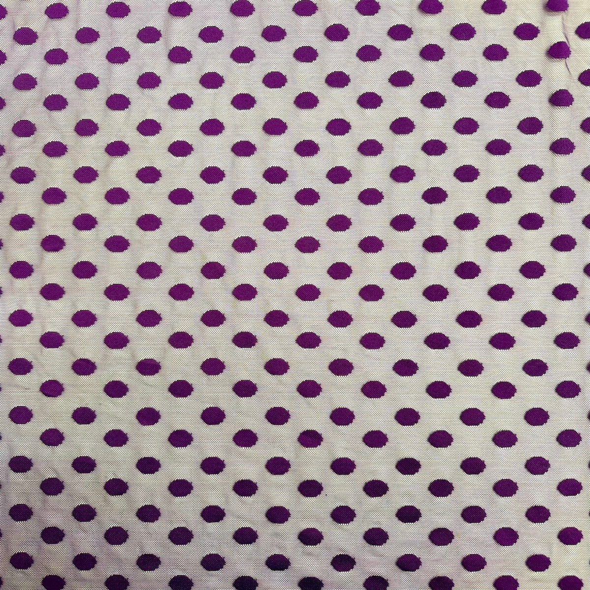 Mesh Fabric Flocked Polka Dot 58" Wide