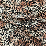 Leopard Print Stretch Velvet Fabric - 92% Polyester 8% Spandex, Leopard Print, 60" Width (1 Yard)