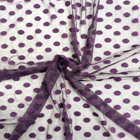Mesh Fabric Flocked Polka Dot 58" Wide
