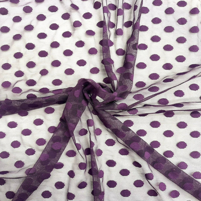Mesh Fabric Flocked Polka Dot 58" Wide