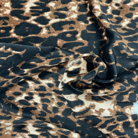 Stretch Velvet Fabric Leopard Print 60" Wide