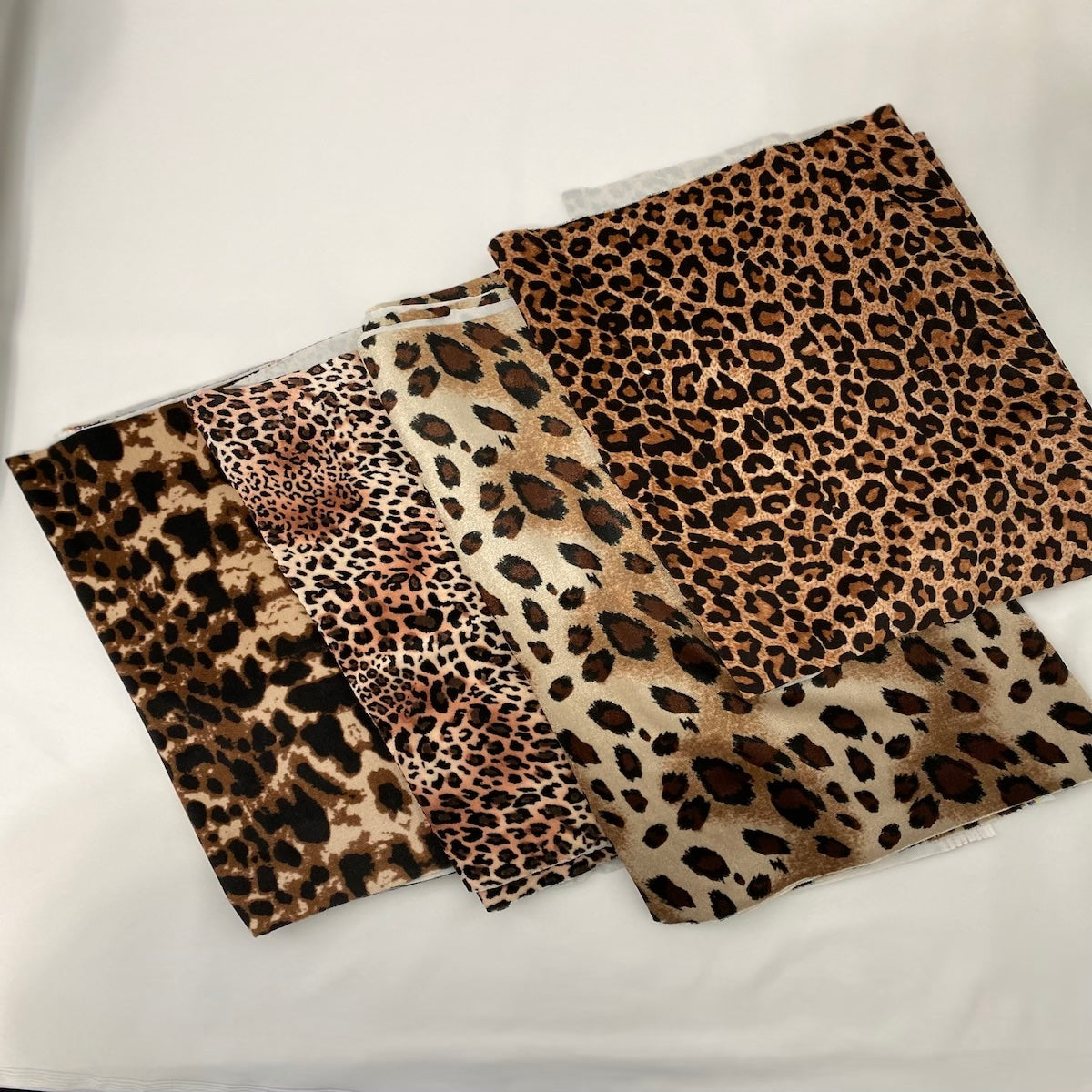 Leopard Print Stretch Velvet Fabric - 92% Polyester 8% Spandex, Leopard Print, 60" Width (1 Yard)