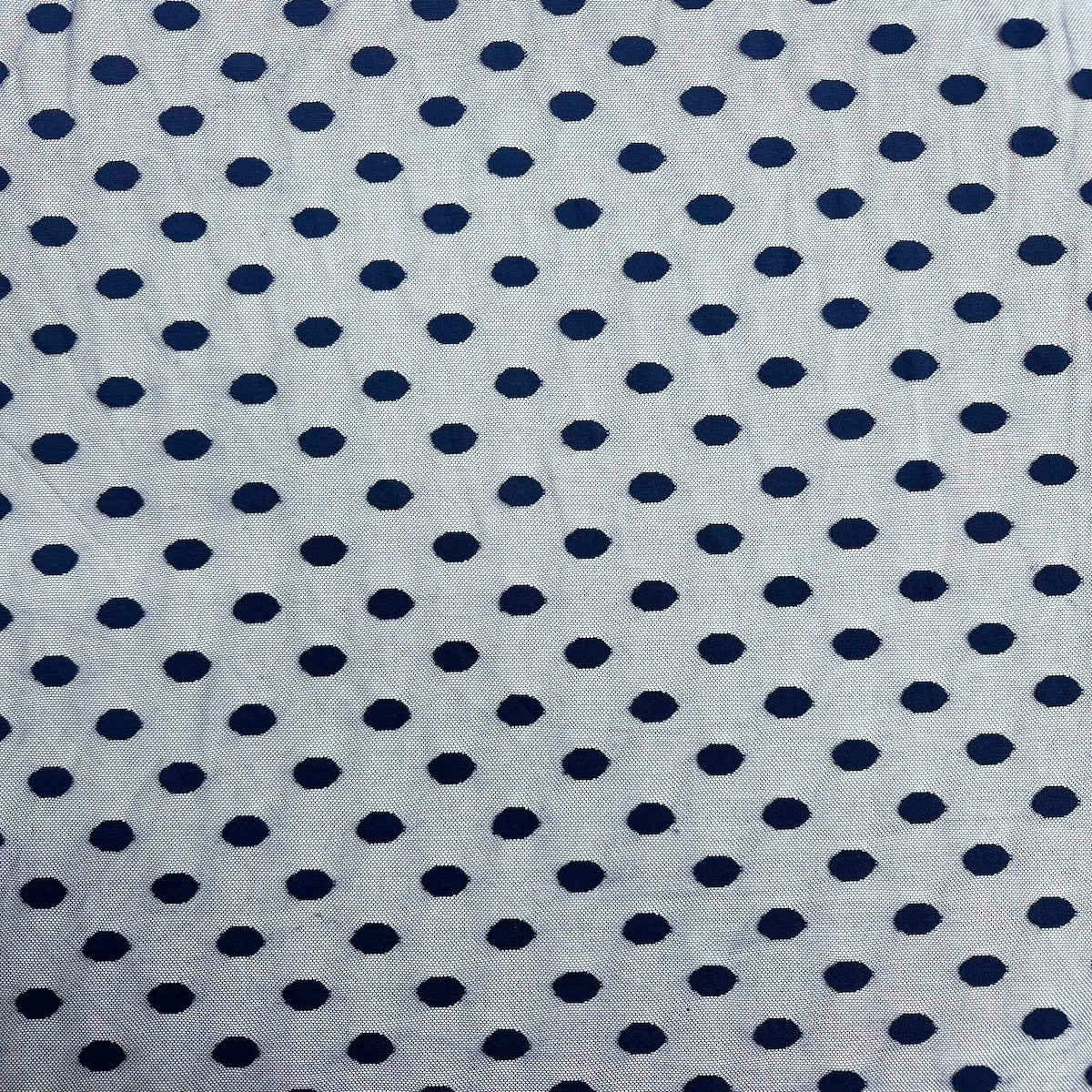 Mesh Fabric Flocked Polka Dot 58" Wide