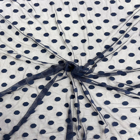 Mesh Fabric Flocked Polka Dot 58" Wide