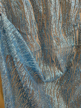 Glitter Wave Design Lace Baby Blue