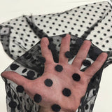 Mesh Fabric Flocked Polka Dot 58" Wide