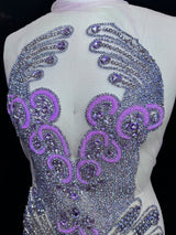 Lavender Rhinestone Bodice Applique