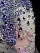 Lavender Rhinestone Bodice Applique