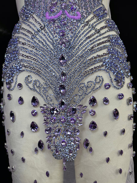 Lavender Rhinestone Bodice Applique