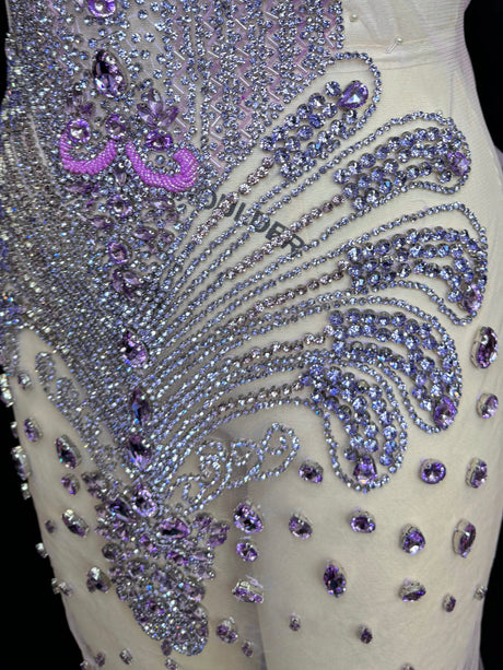 Lavender Rhinestone Bodice Applique