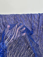 Glitter Lace Royal Blue Wave Design