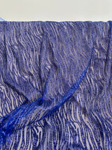 Glitter Lace Royal Blue Wave Design