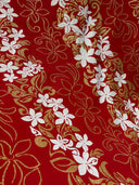 Polyester Glitter Floral Fabric Tiare Garden