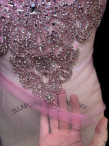 Baby Pink Rhinestone Bodice Applique