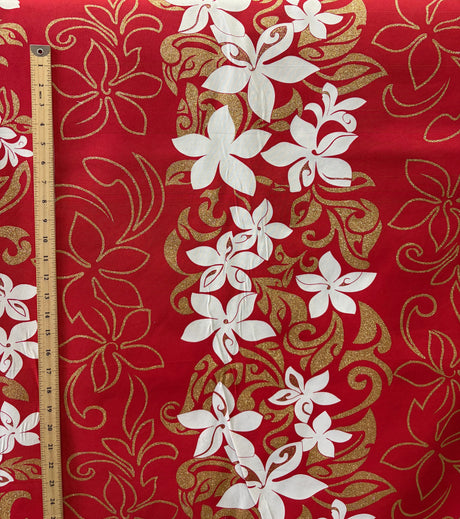 Polyester Glitter Floral Fabric Tiare Garden