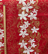 Tiare Garden Glitter Polyester Fabric - Floral Plumeria Design, 60" Width (1 Yard)