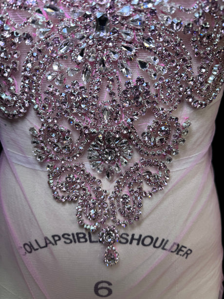 Baby Pink Rhinestone Bodice Applique