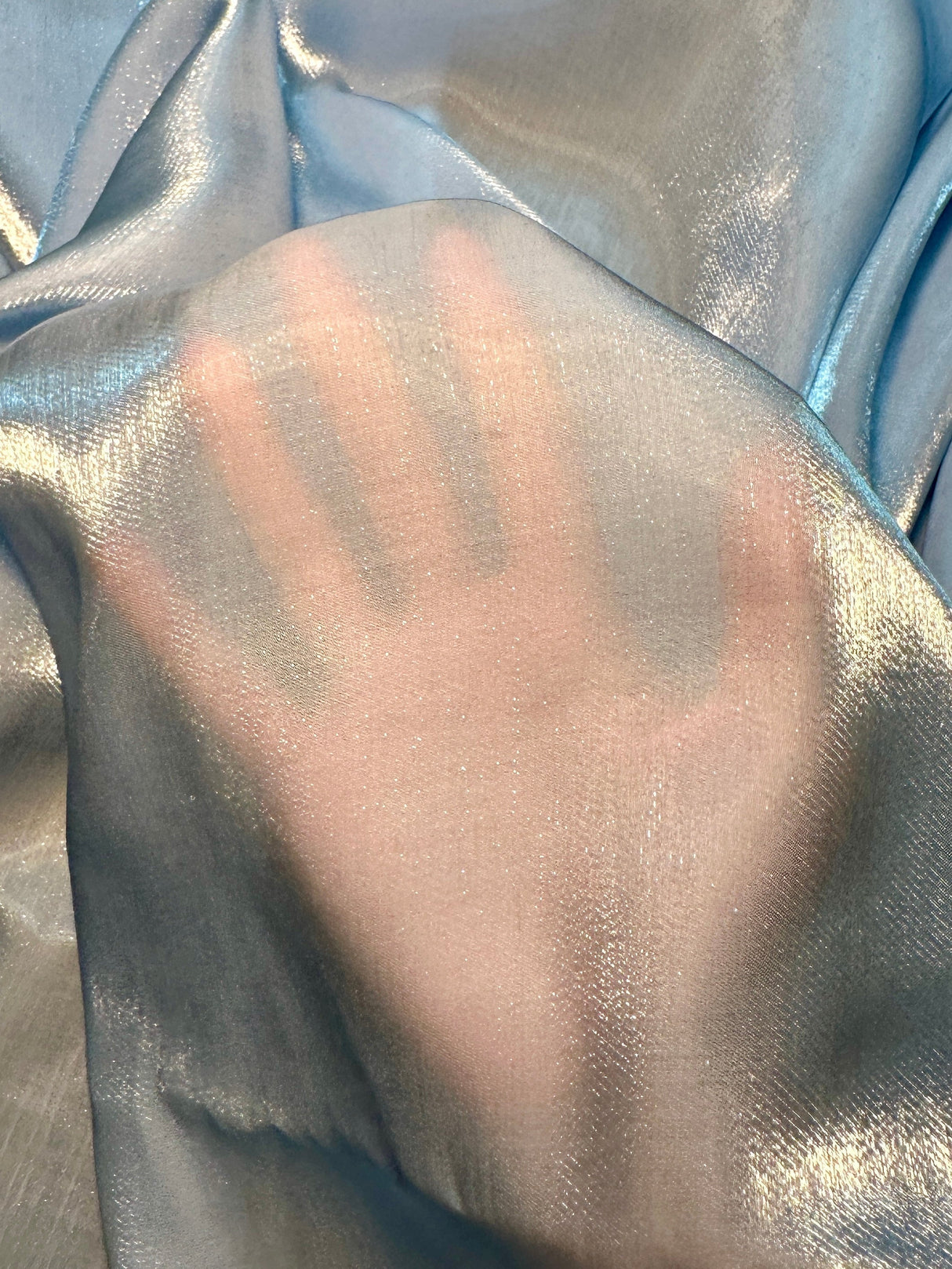 Liquid Shimmery Chiffon Baby Blue