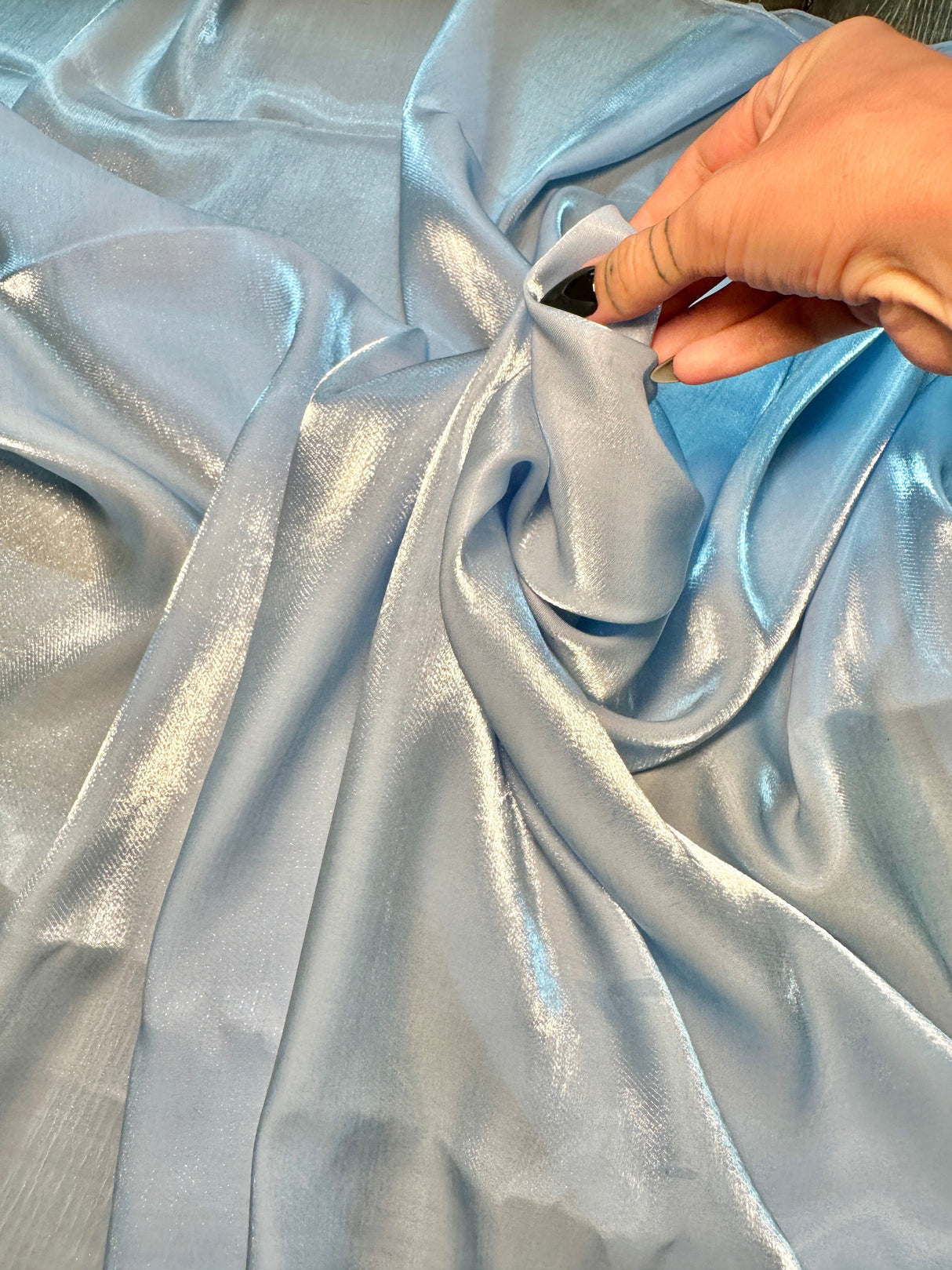Liquid Shimmery Chiffon Baby Blue