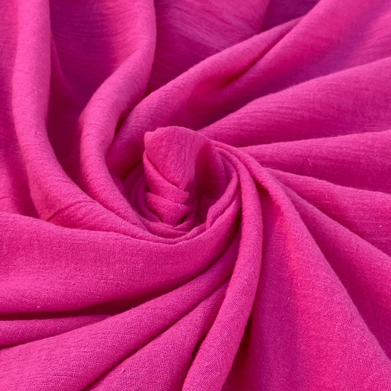 Fuchsia Crinkle Cotton Gauze