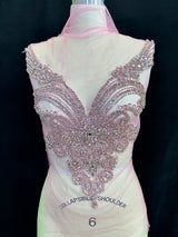 Baby Pink Rhinestone Bodice Applique