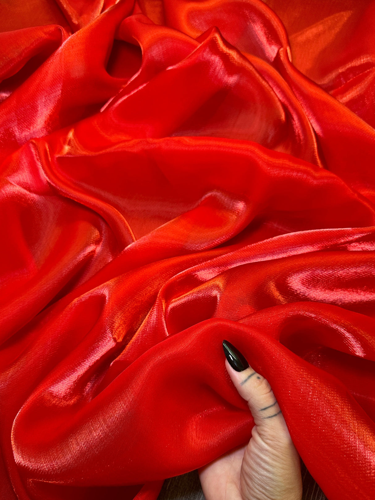 Liquid Shimmery Chiffon Red
