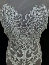 Silver Rhinestone Bodice Applique