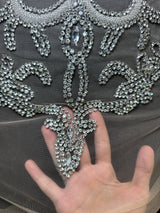 Silver Rhinestone Bodice Applique