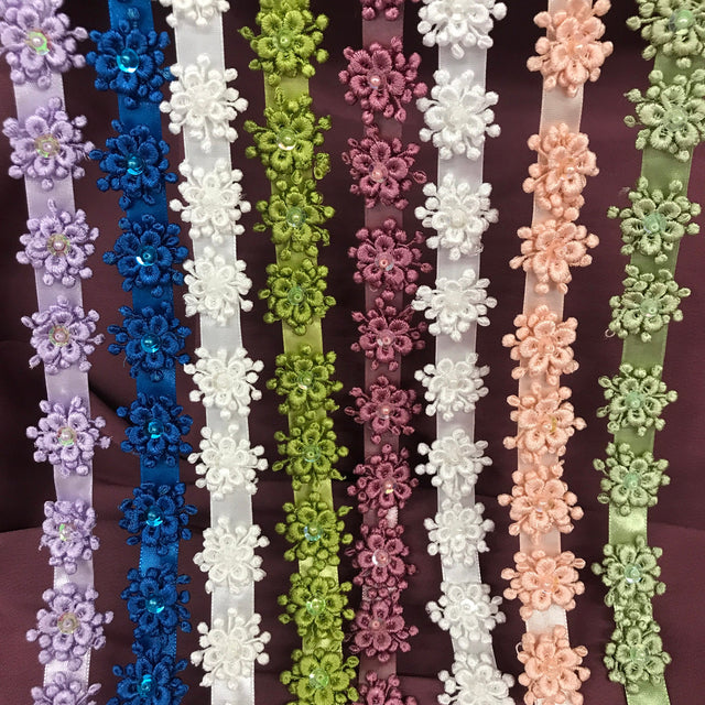 Beaded 3D Guipure Floral Lace Trimming