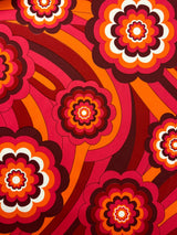 Retro Floral Printed Spandex Fabric - Retro Floral Print, 58"/60" Width (1 Yard)