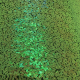 Iridescent All Over Sequins Polyester Fabric - Orange Iridescent, Black Mesh, 60" Width (1 Yard)