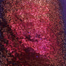 Iridescent All Over Sequins Polyester Fabric - Orange Iridescent, Black Mesh, 60" Width (1 Yard)