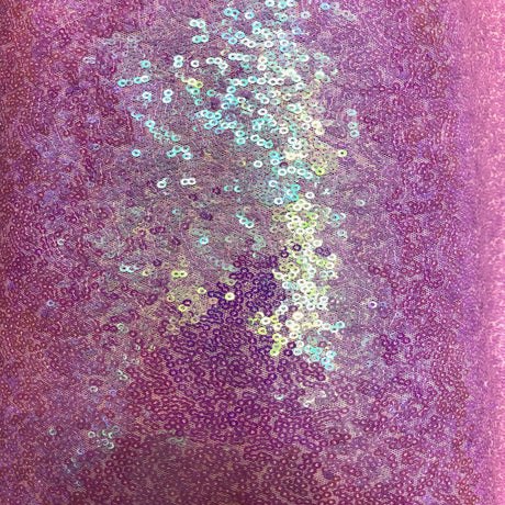 Iridescent All Over Sequins Polyester Fabric - Orange Iridescent, Black Mesh, 60" Width (1 Yard)