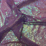 Iridescent All Over Sequins Polyester Fabric - Orange Iridescent, Black Mesh, 60" Width (1 Yard)