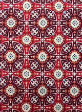 Floral Tile Printed Spandex Fabric - Floral Tile Print, 58"/60" Width (1 Yard)