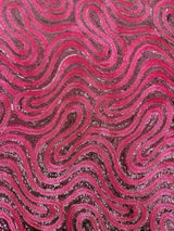 Embroidered Sequin Lace in Red Wine